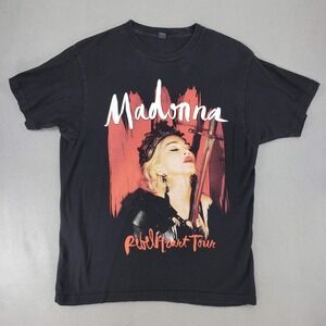 Madonna Rebel Heart Tour Concert T-Shirt Black Graphic Band Tee‎ Men's Large